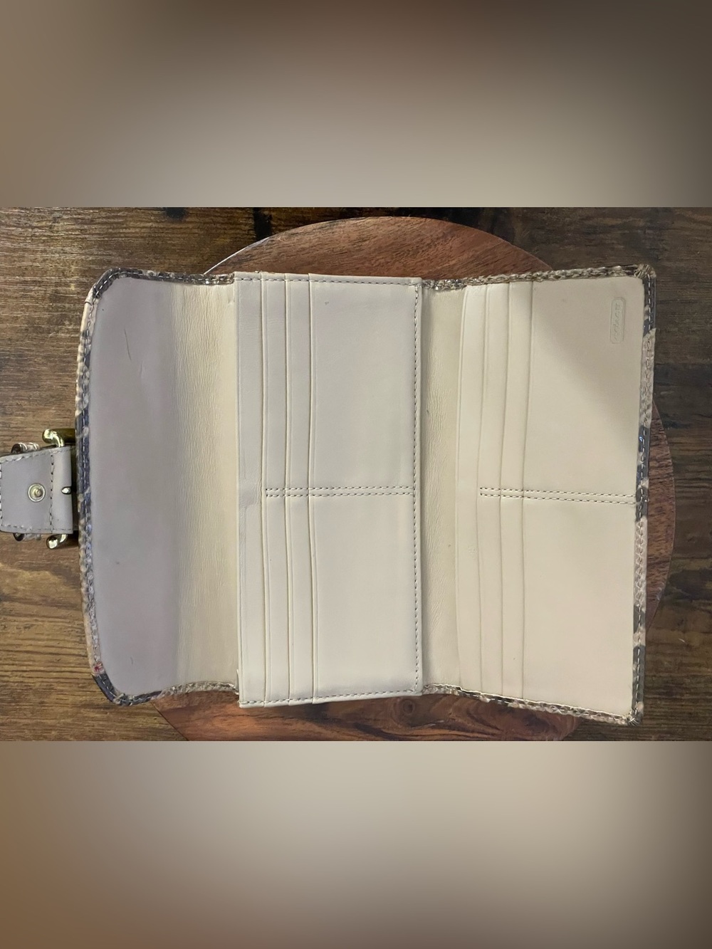 COACH SOHO Python Embossed Leather Tri-Fold Continental Wallet - Picture 6 of 11